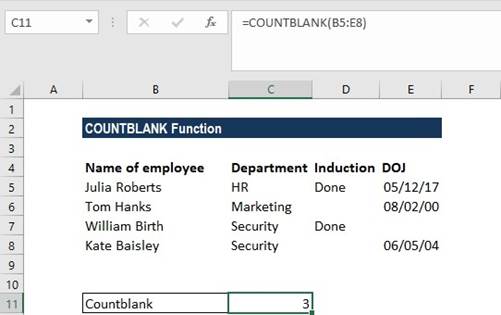 المعهد الذهبي | تعلم دالة TRANSPOSE و COUNTBLANK في MS Excel لتحليل البيانات