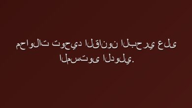 محاولات توحيد القانون البحري على المستوى الدولي.